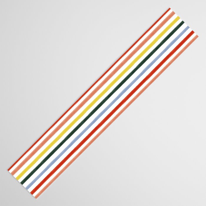 Classic Summer Watercolor Stripes Table Runner Gallery Image 3