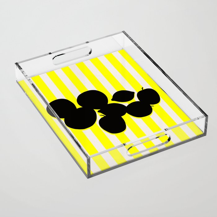 Still life- yellow stripe Acrylic Tray Gallery Image 1