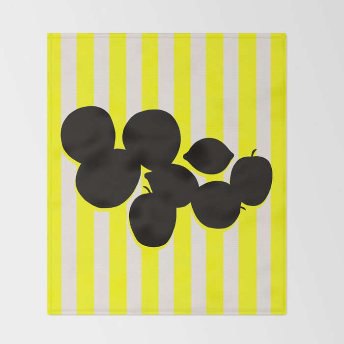 Still life- yellow stripe Throw Blanket Gallery Image 2