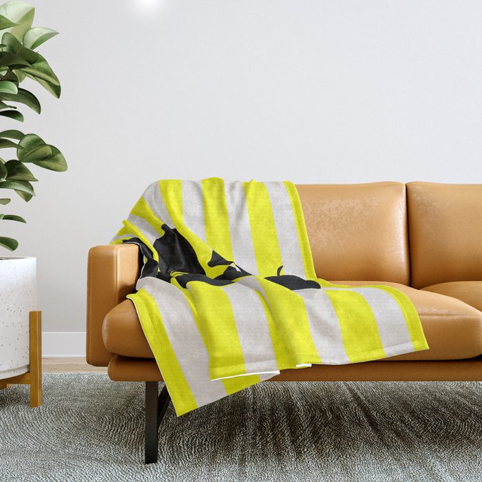 Still life- yellow stripe Throw Blanket Gallery Image 1