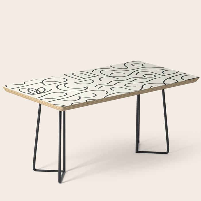 Mediterranean Minimal Line Art Pattern Coffee Table Gallery Image 1