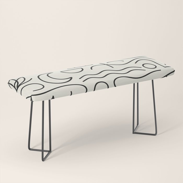 Mediterranean Minimal Line Art Pattern Bench Gallery Image 1