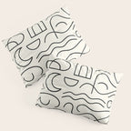Mediterranean Minimal Line Art Pattern Pillow Sham Gallery Image 3