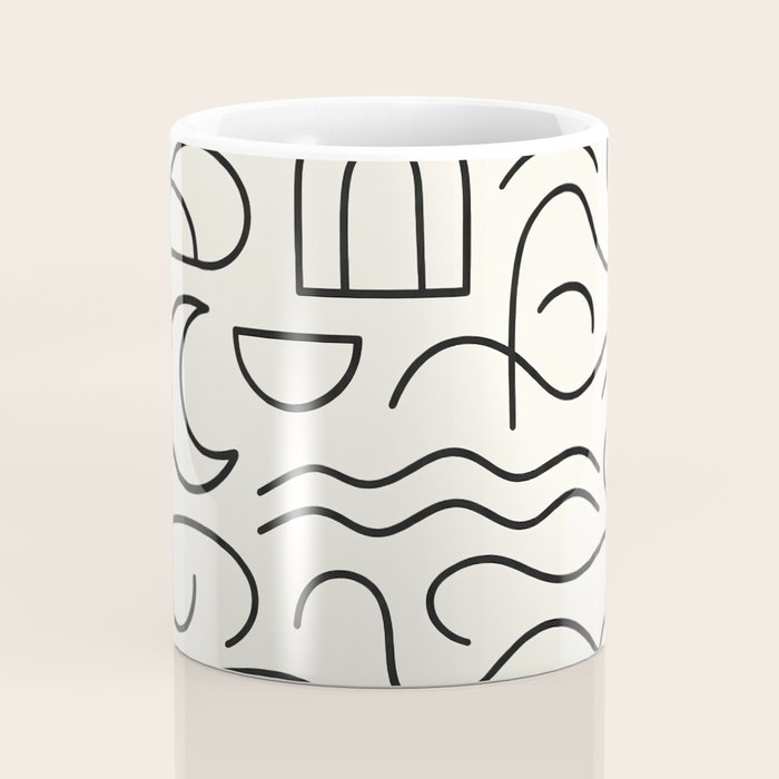 Mediterranean Minimal Line Art Pattern Coffee Mug Gallery Image 4