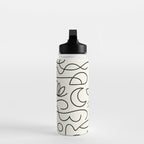 Mediterranean Minimal Line Art Pattern Water Bottle Gallery Image 3