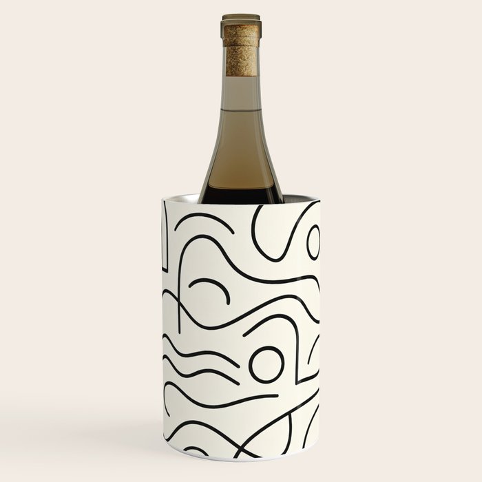Mediterranean Minimal Line Art Pattern Wine Chiller Gallery Image 3