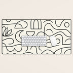 Mediterranean Minimal Line Art Pattern Desk Mat Gallery Image 1
