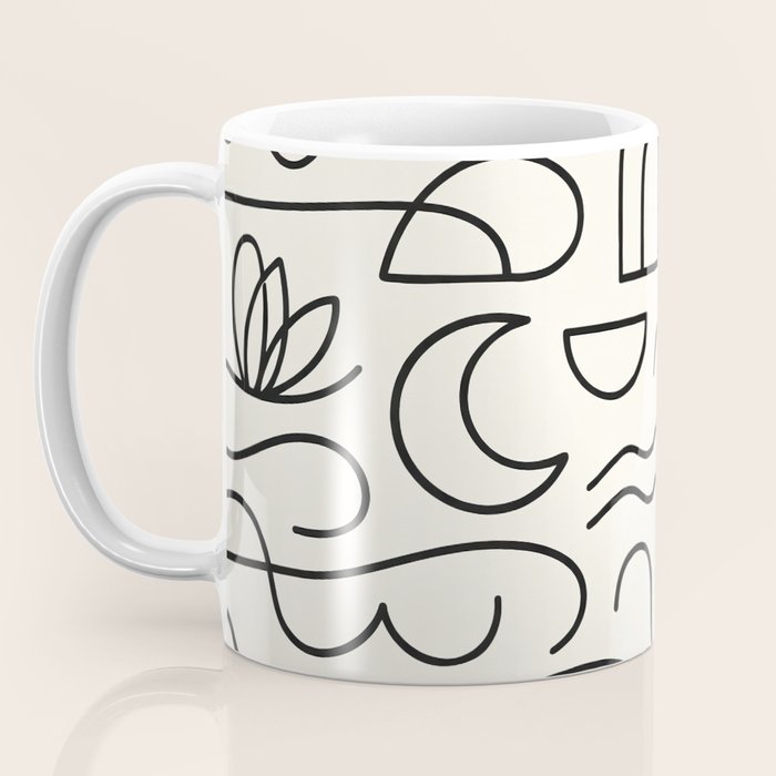 Mediterranean Minimal Line Art Pattern Coffee Mug Gallery Image 3