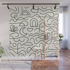 Mediterranean Minimal Line Art Pattern Wall Mural Gallery Image 1