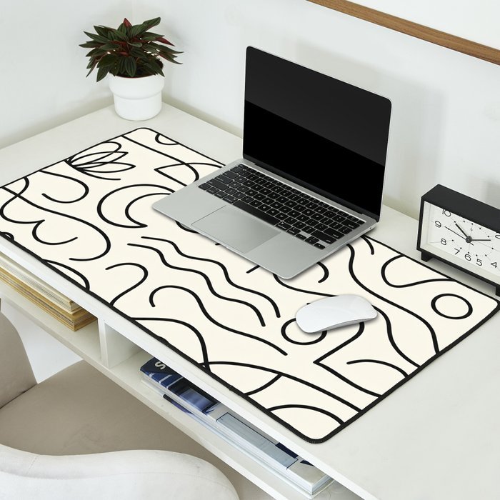 Mediterranean Minimal Line Art Pattern Desk Mat Gallery Image 2