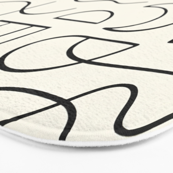 Mediterranean Minimal Line Art Pattern Bath Mat Gallery Image 3