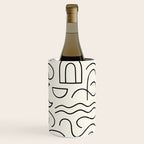 Mediterranean Minimal Line Art Pattern Wine Chiller Gallery Image 1