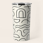Mediterranean Minimal Line Art Pattern Travel Mug Gallery Image 1