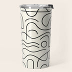 Mediterranean Minimal Line Art Pattern Travel Mug Gallery Image 2