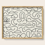 Mediterranean Minimal Line Art Pattern Serving Tray Gallery Image 1