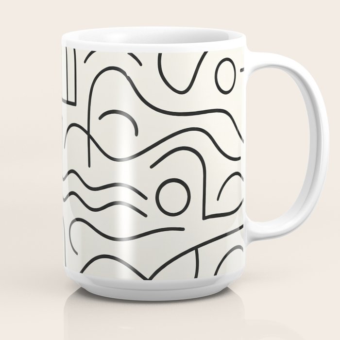 Mediterranean Minimal Line Art Pattern Coffee Mug Gallery Image 2