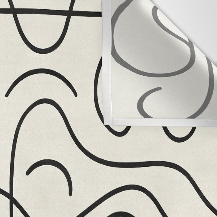 Mediterranean Minimal Line Art Pattern Wall Tapestry Gallery Image 3