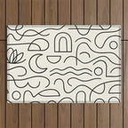 Mediterranean Minimal Line Art Pattern Outdoor Rug Gallery Image 1