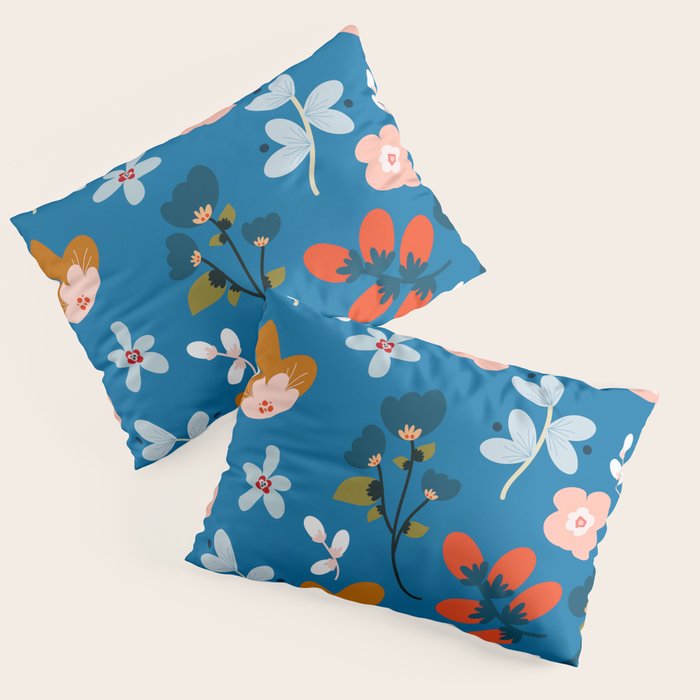 Folk floral Pillow Sham Gallery Image 1