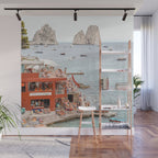 Capri Island Summer Photo | Bagni di Maria Beach Club Art Print | Italy Landscape Travel Photography Wall Mural Gallery Image 1