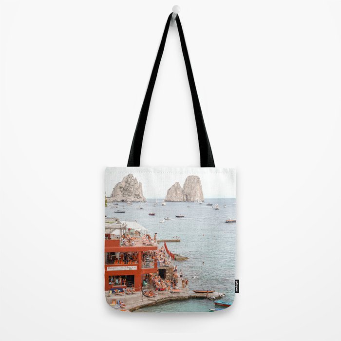 Capri Island Summer Photo | Bagni di Maria Beach Club Art Print | Italy Landscape Travel Photography Tote Bag Gallery Image 2