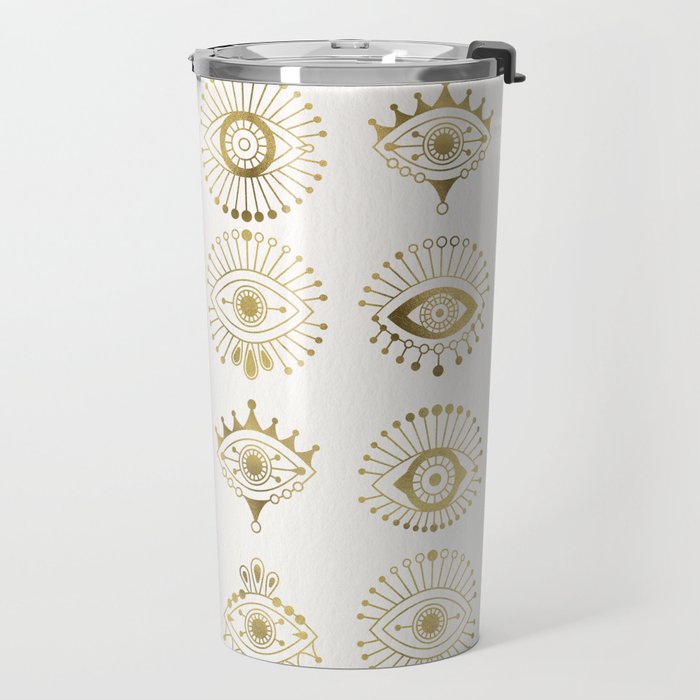Evil Eyes - Gold Palette Travel Mug Gallery Image 2