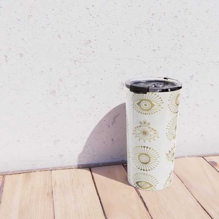 Evil Eyes - Gold Palette Travel Mug Gallery Image 4