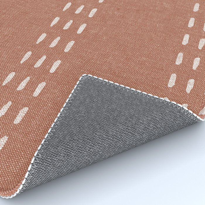 boho vertical stitch - terracotta Rug Gallery Image 4
