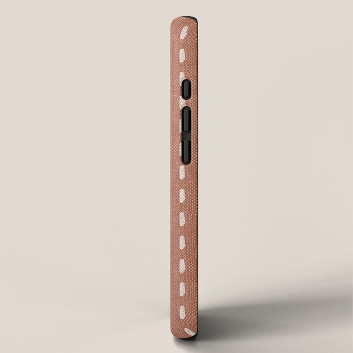 boho vertical stitch - terracotta iPhone Case Gallery Image 2