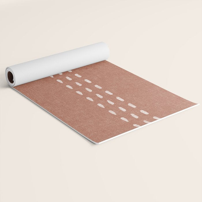 boho vertical stitch - terracotta Yoga Mat Gallery Image 2