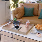 boho vertical stitch - terracotta Serving Tray Gallery Image 2