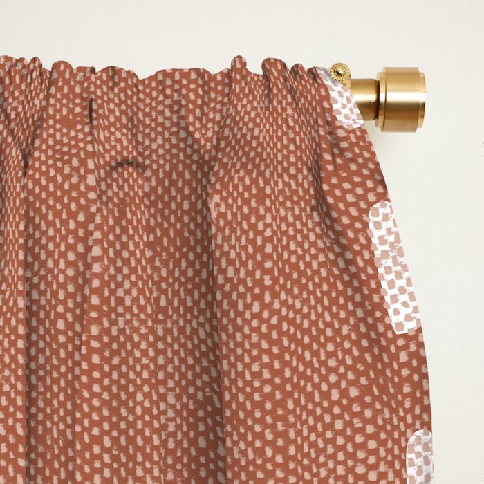 boho vertical stitch - terracotta Window Curtain Gallery Image 2