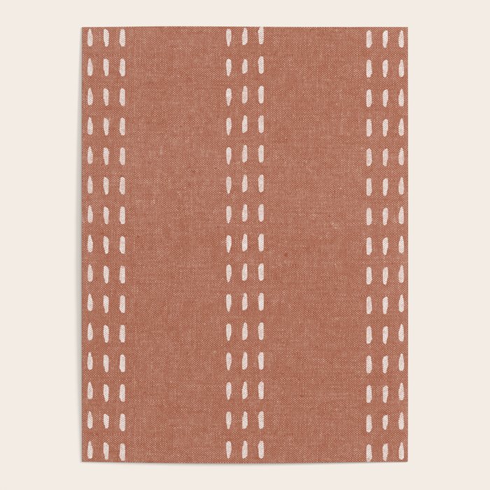boho vertical stitch - terracotta Poster Gallery Image 4