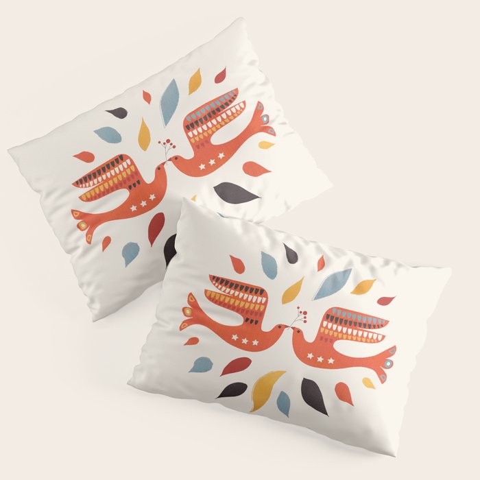 A Pair Of Festive Birds Pillow Sham Gallery Image 3