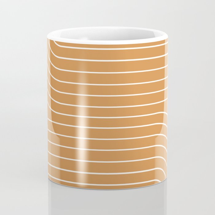 Minimal Line Curvature LXXXIII 70s Orange Mid Century Modern Arch Abstract Coffee Mug Gallery Image 4