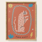 Trippy tiger in red Serving Tray Gallery Image 1