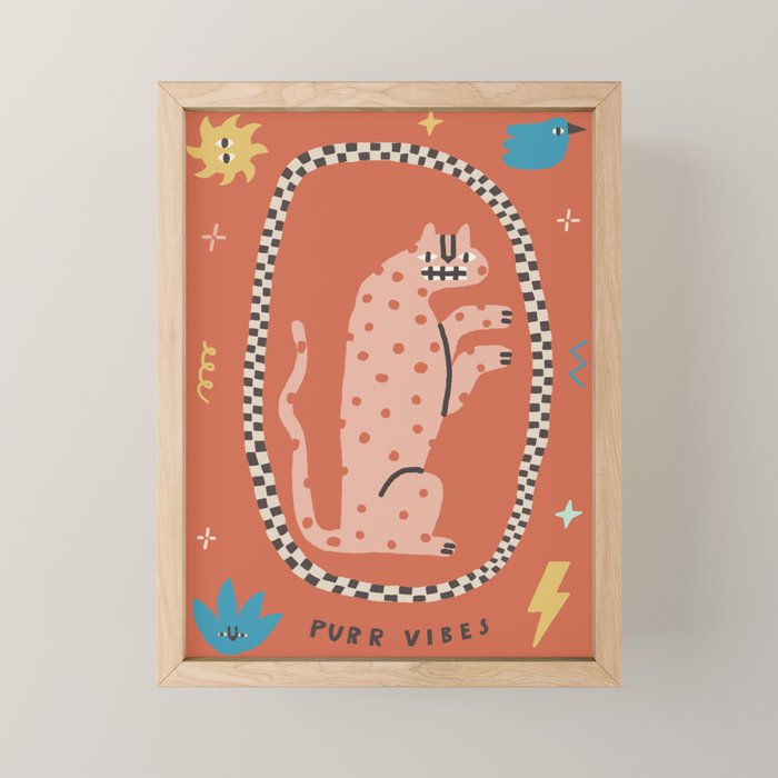 Trippy tiger in red Mini Art Print Gallery Image 1