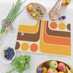 Retro 70s Style Geometric Design 664 Autumn Orange Yellow and Brown Cutting Board Gallery Image 2
