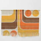 Retro 70s Style Geometric Design 664 Autumn Orange Yellow and Brown Wall Hanging Gallery Image 1