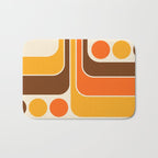 Retro 70s Style Geometric Design 664 Autumn Orange Yellow and Brown Bath Mat Gallery Image 1