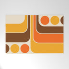 Retro 70s Style Geometric Design 664 Autumn Orange Yellow and Brown Welcome Mat Gallery Image 1
