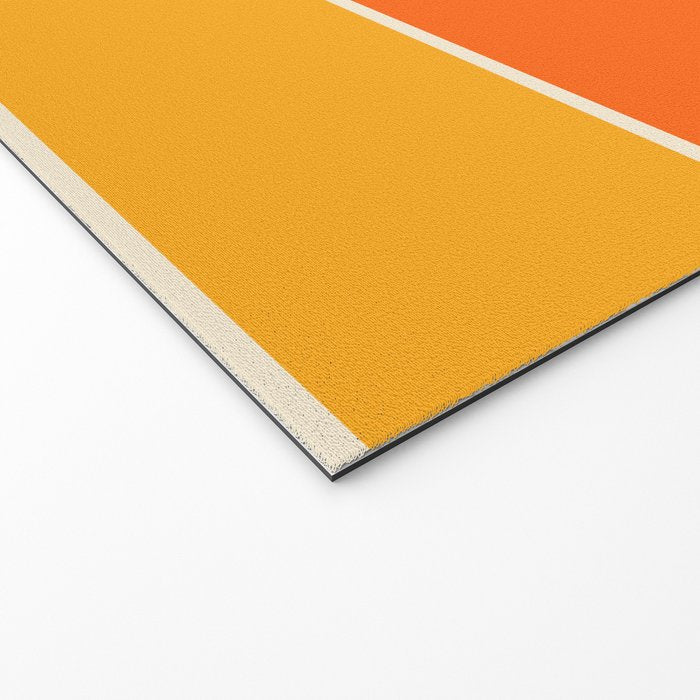 Retro 70s Style Geometric Design 664 Autumn Orange Yellow and Brown Welcome Mat Gallery Image 2