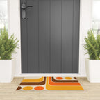 Retro 70s Style Geometric Design 664 Autumn Orange Yellow and Brown Welcome Mat Gallery Image 3