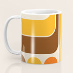 Retro 70s Style Geometric Design 664 Autumn Orange Yellow and Brown Coffee Mug Gallery Image 3