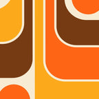 Retro 70s Style Geometric Design 664 Autumn Orange Yellow and Brown Coffee Mug Gallery Image 2
