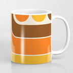Retro 70s Style Geometric Design 664 Autumn Orange Yellow and Brown Coffee Mug Gallery Image 1