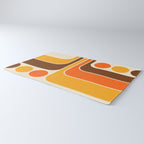 Retro 70s Style Geometric Design 664 Autumn Orange Yellow and Brown Rug Gallery Image 3
