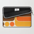 Retro 70s Style Geometric Design 664 Autumn Orange Yellow and Brown Laptop Sleeve Gallery Image 2