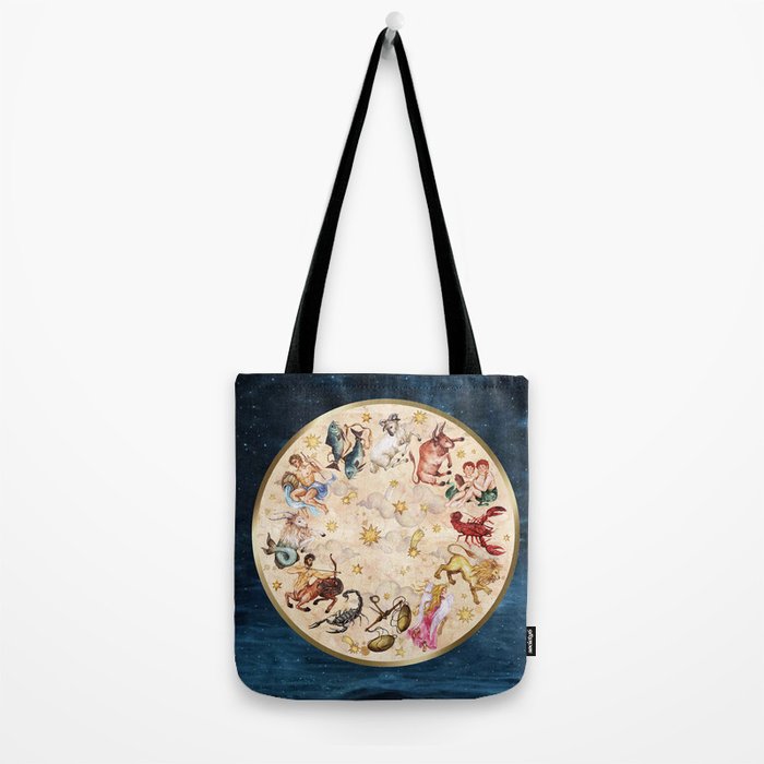 Vintage Astrology Zodiac Wheel Tote Bag Gallery Image 2