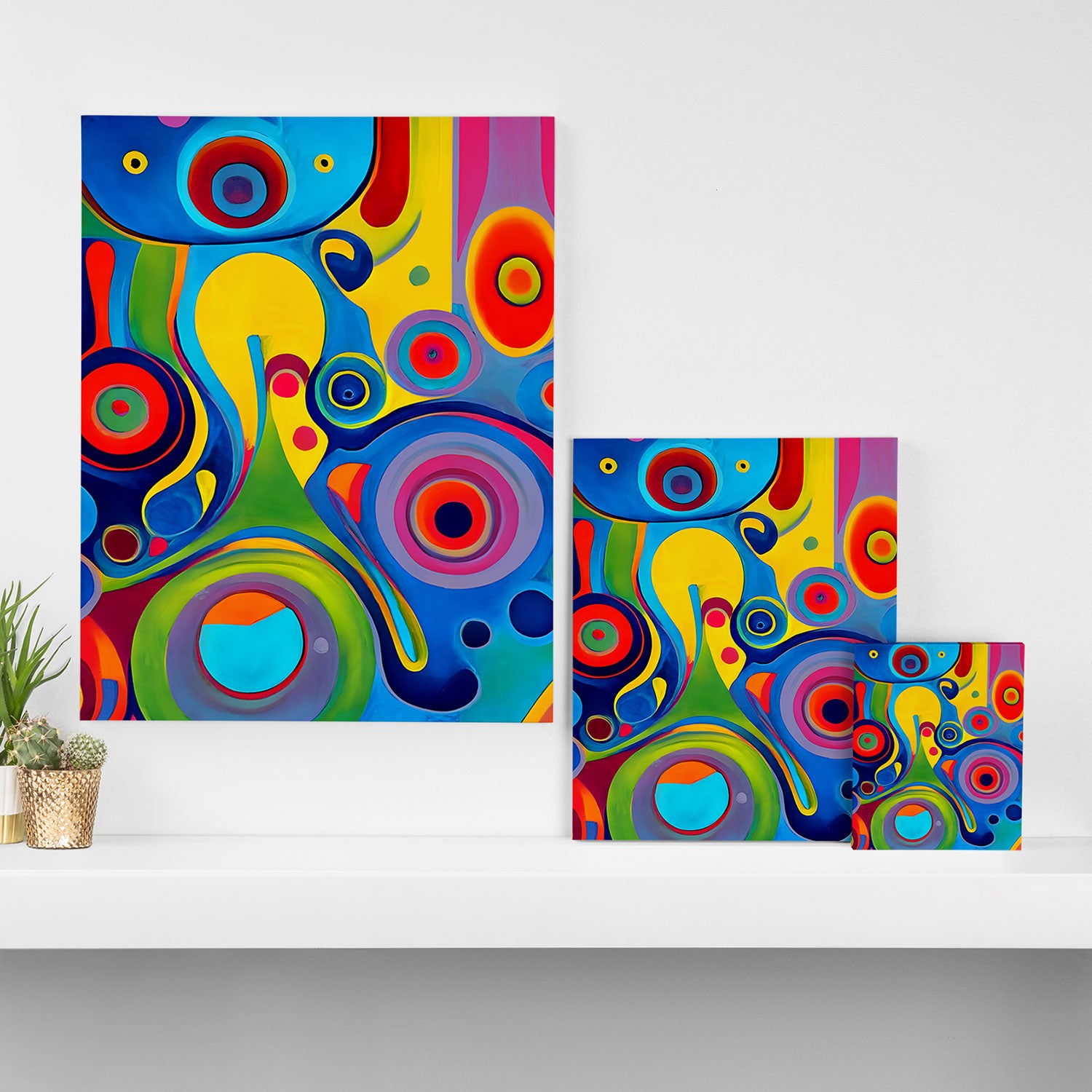 1960s Funky Psychedelic Abstract Canvas Print Gallery Image 3
